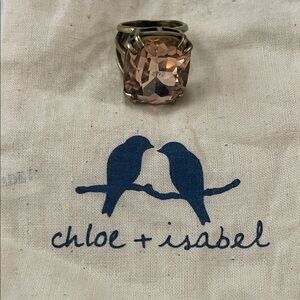 Chloe + Isabel Gold Ring with Peach Stone